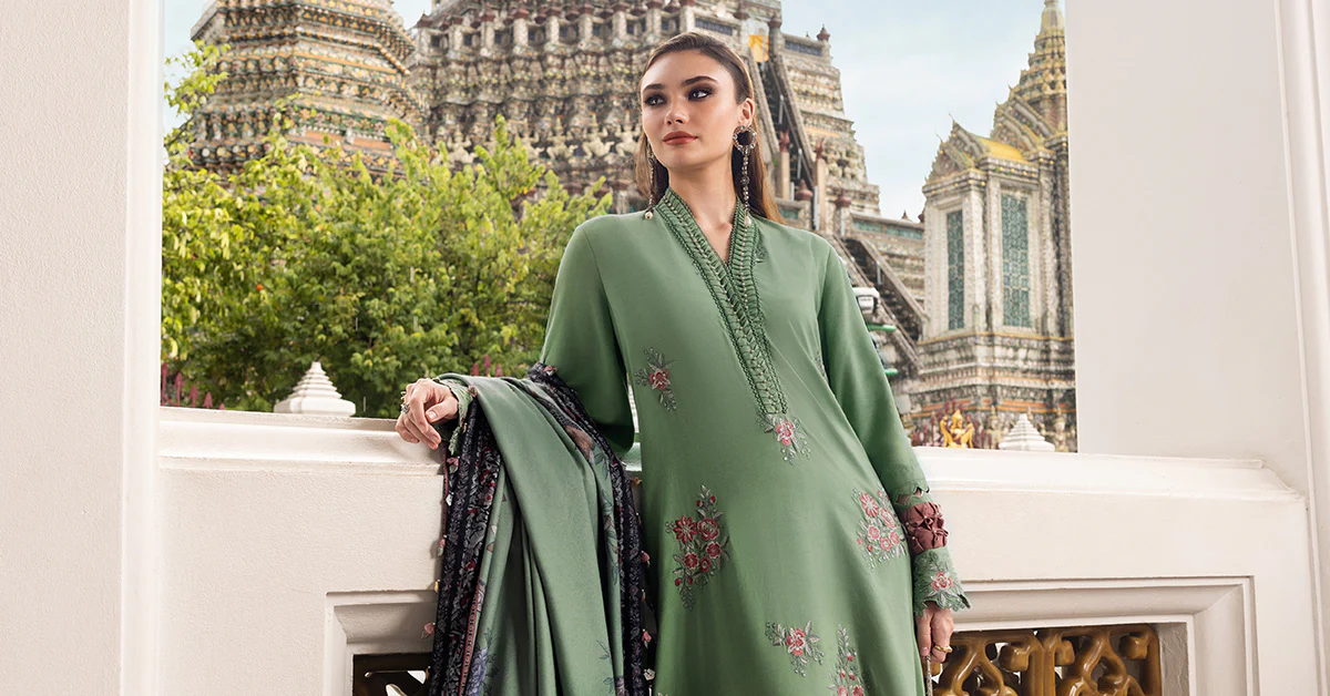 3 Piece Unstitched Embroidered Twill Linen Suit - Image 6