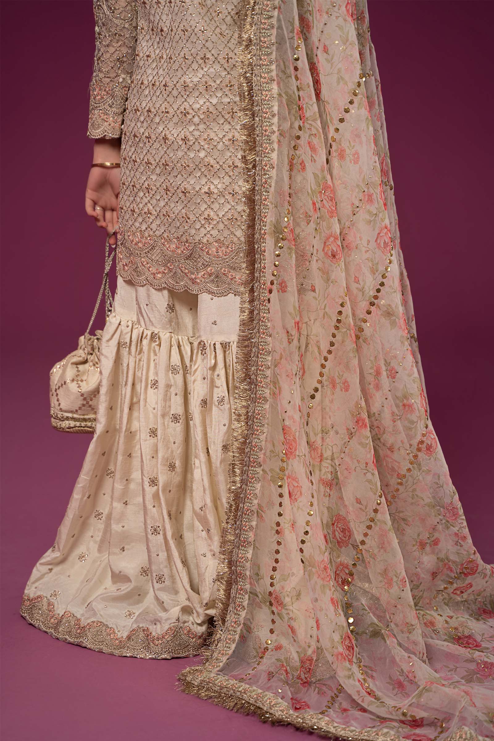 3 Piece Embroidered Organza Suit - Image 6
