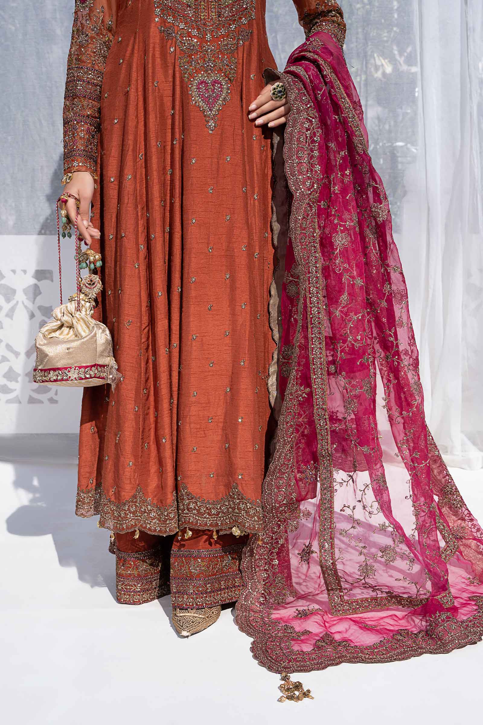 3 Piece Embroidered Raw Silk Suit - Image 8