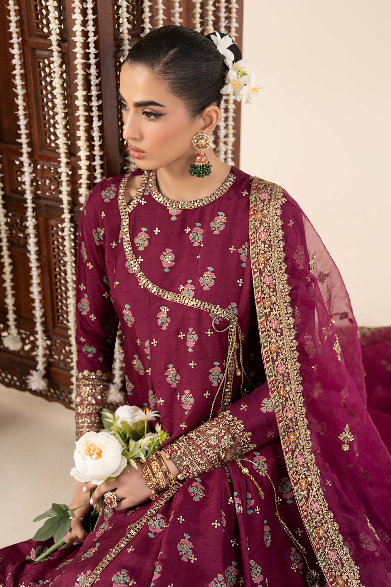 3 Piece Printed Raw Silk Suit - Image 3
