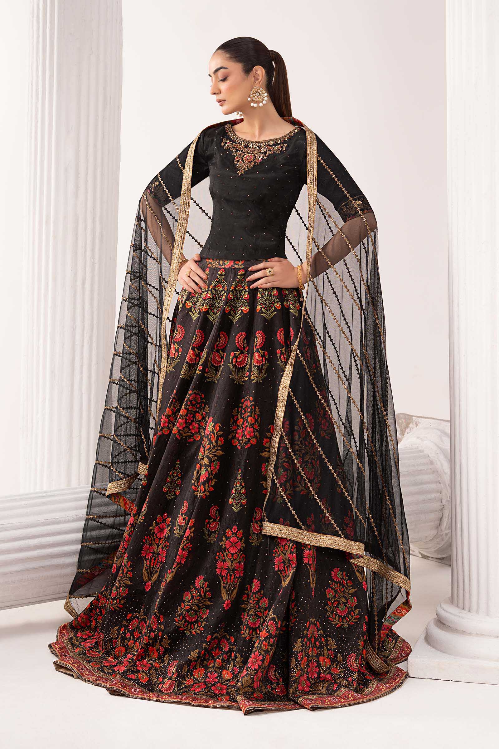 3 Piece Embroidered Raw Silk Suit - Image 4