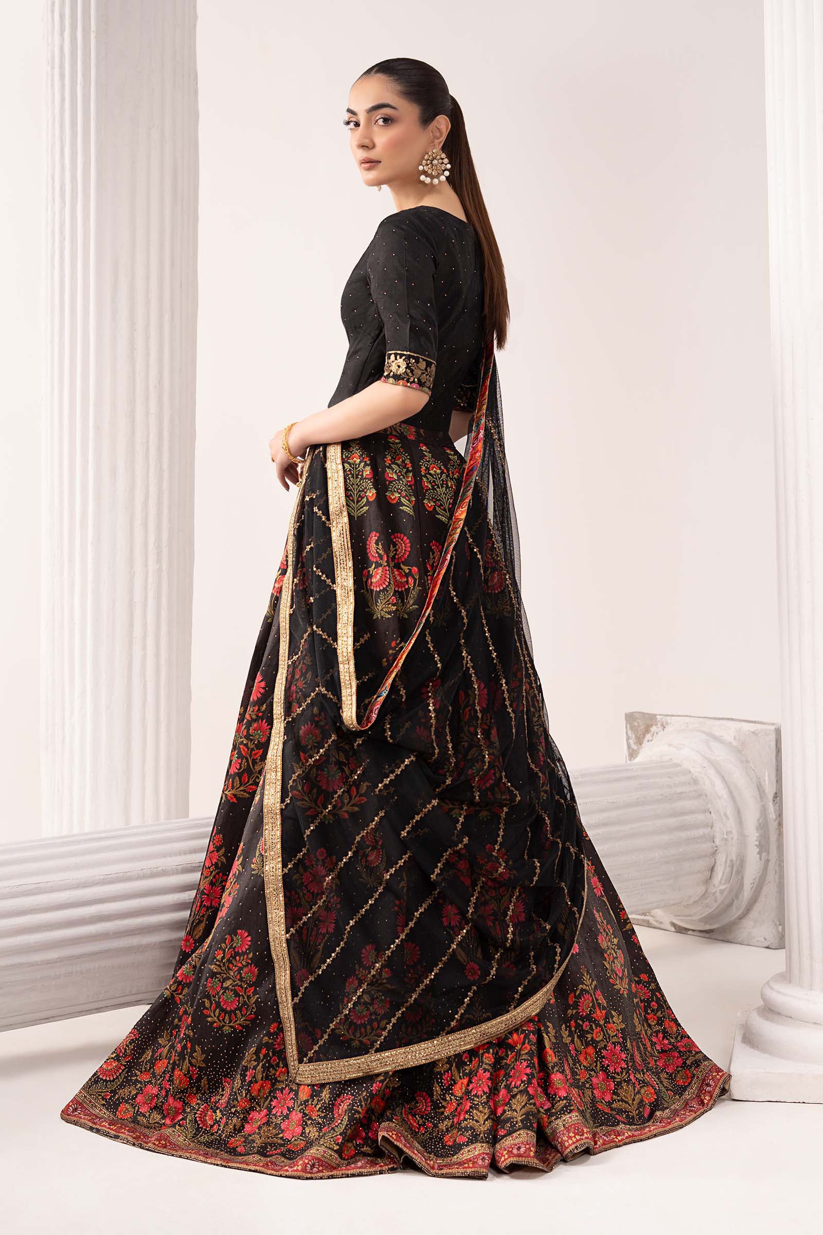 3 Piece Embroidered Raw Silk Suit - Image 5