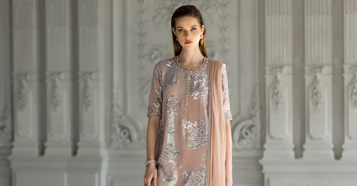 3 Piece Embroidered Chiffon Suit - Image 13