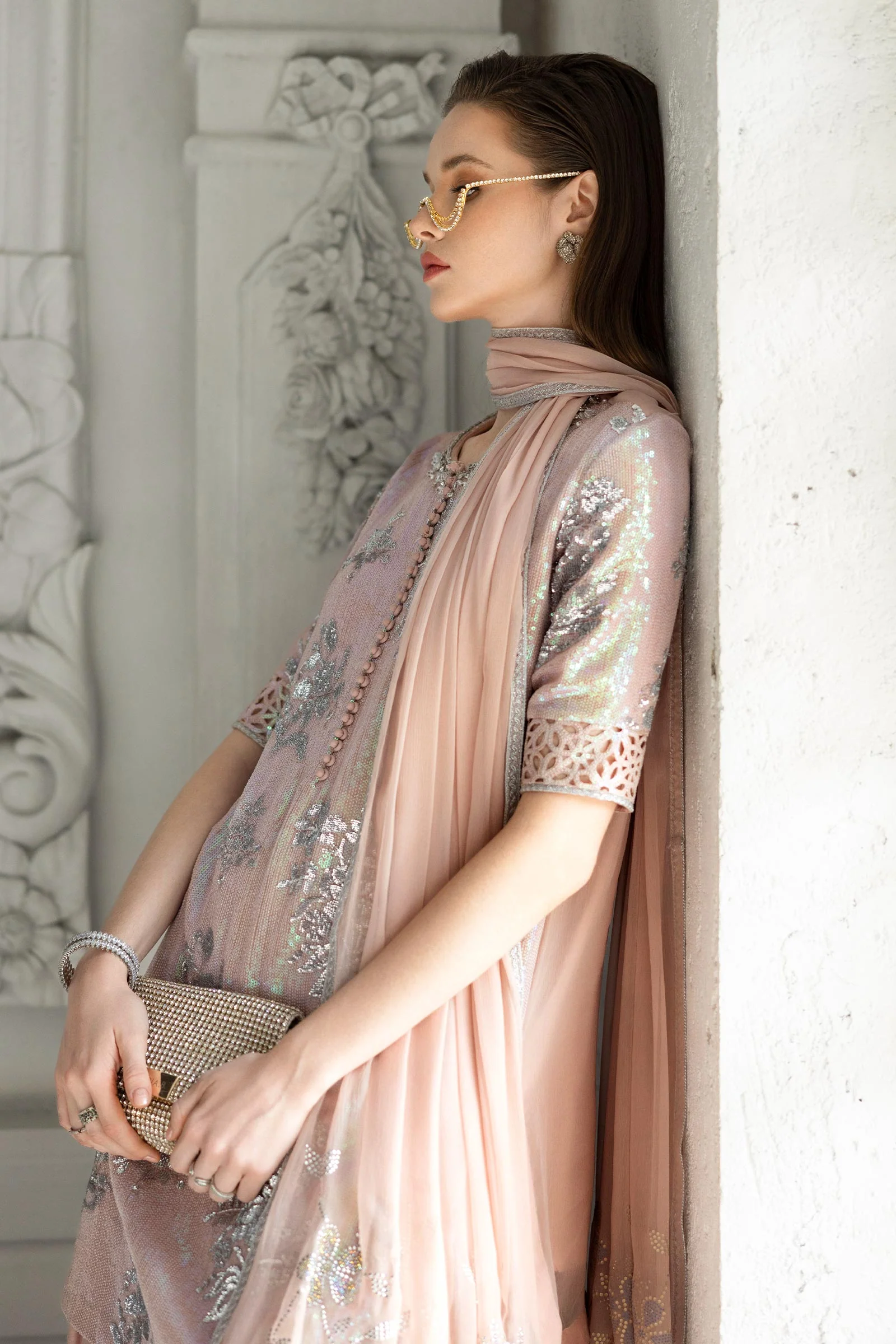 3 Piece Embroidered Chiffon Suit - Image 3