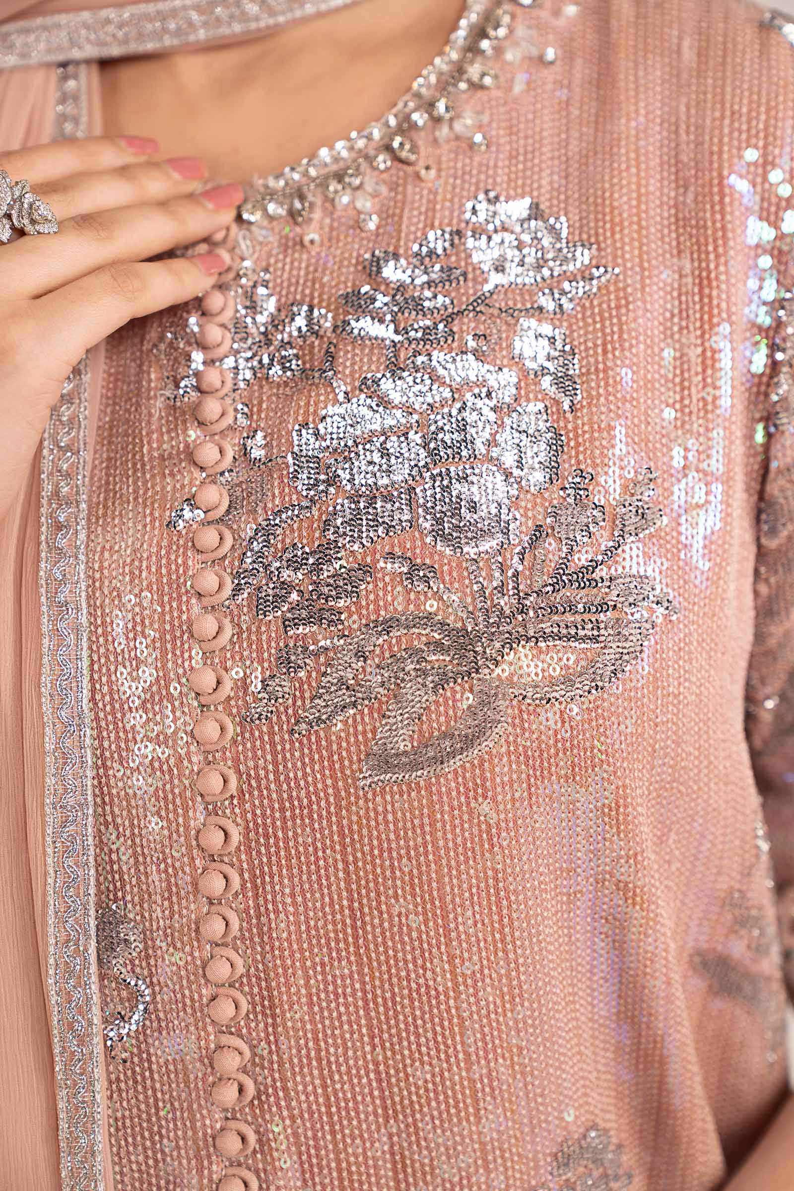 3 Piece Embroidered Chiffon Suit - Image 8