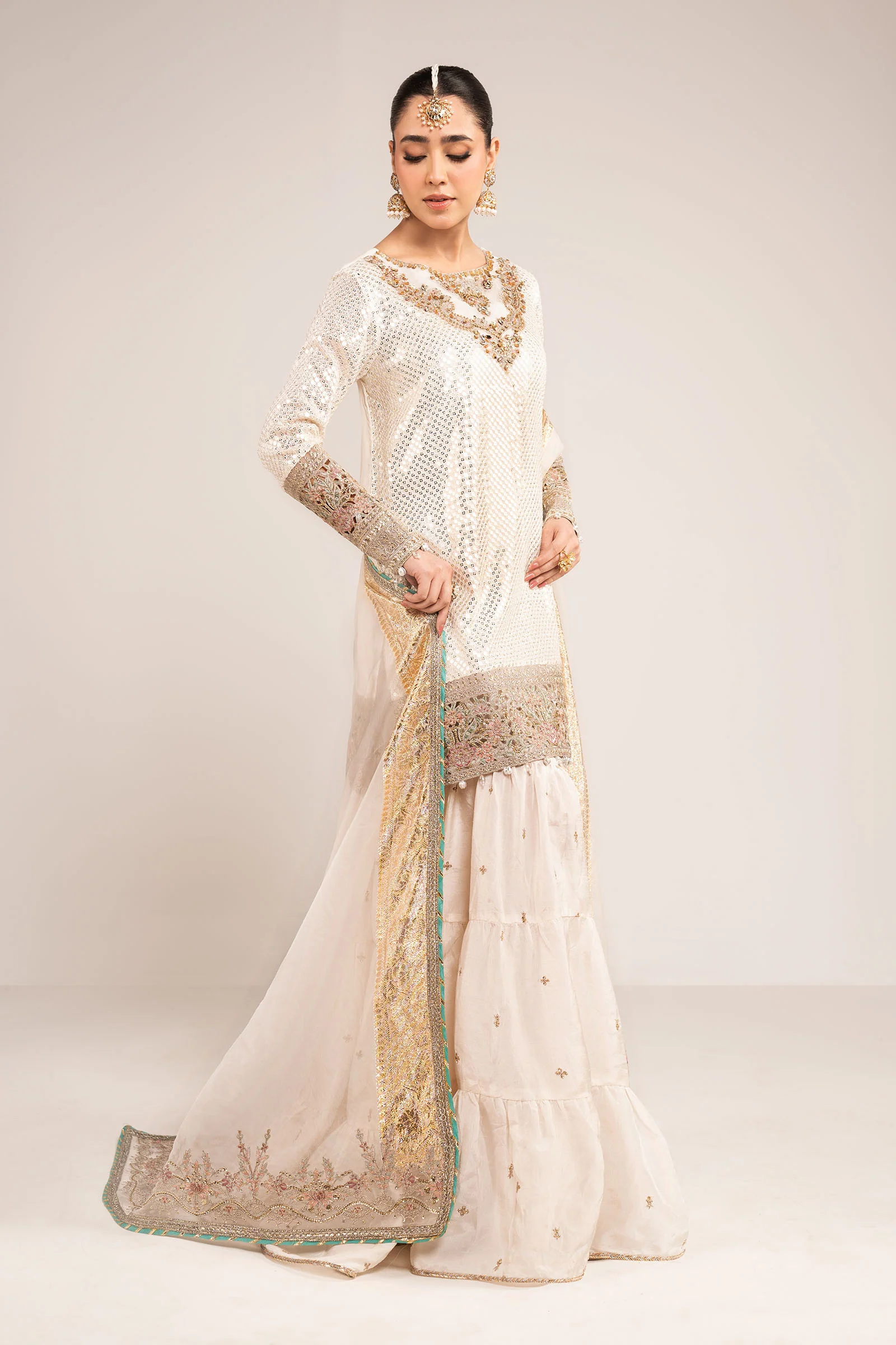 3 Piece Embroidered Chiffon Suit - Image 7