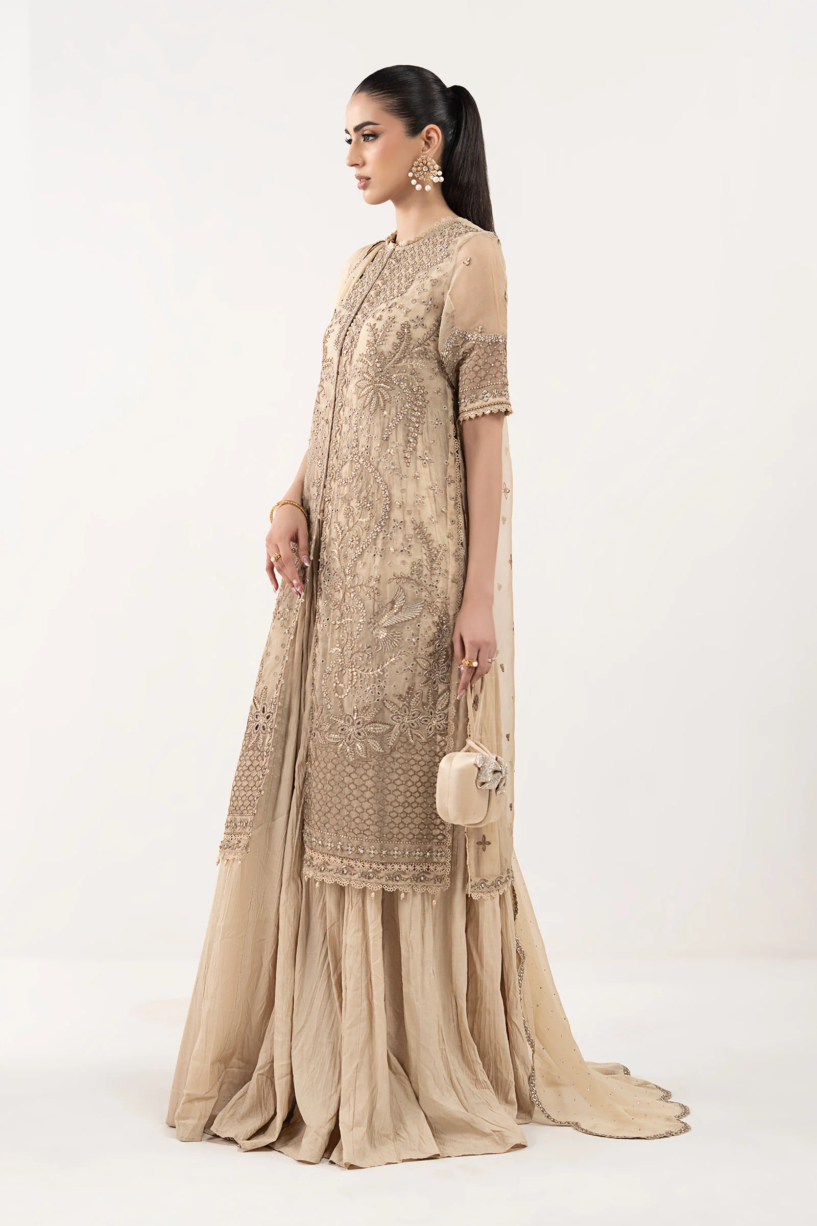 3 Piece Embroidered Organza Suit - Image 6