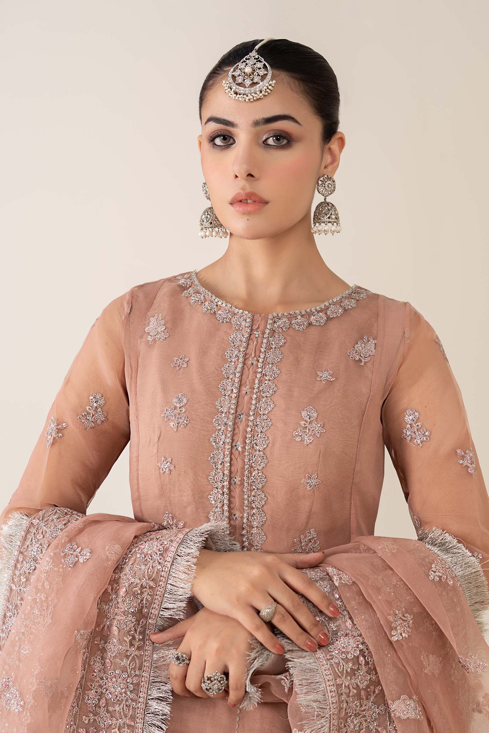 3 Piece Embroidered Organza Suit - Image 2