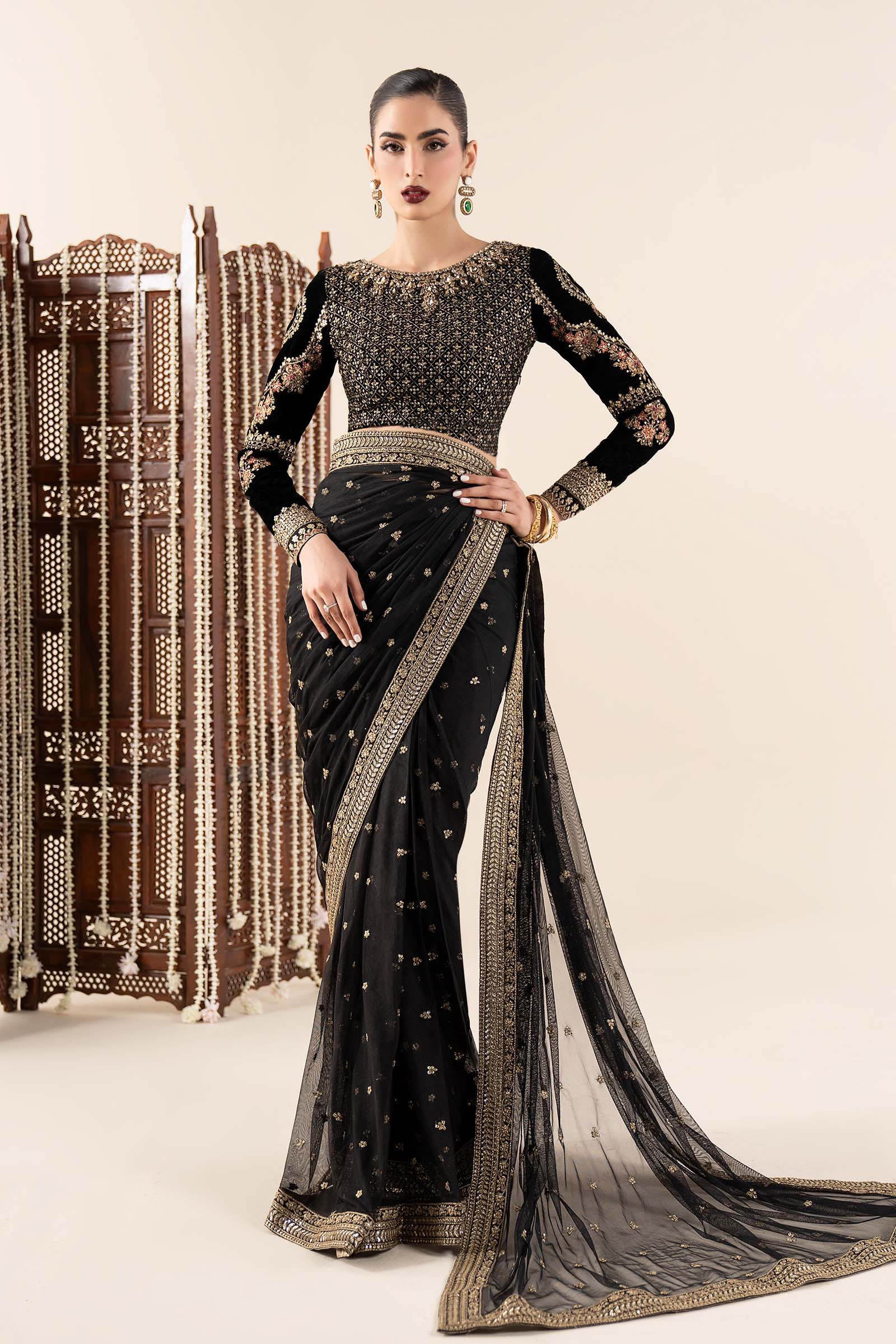 Embroidered Net Saree - Image 3