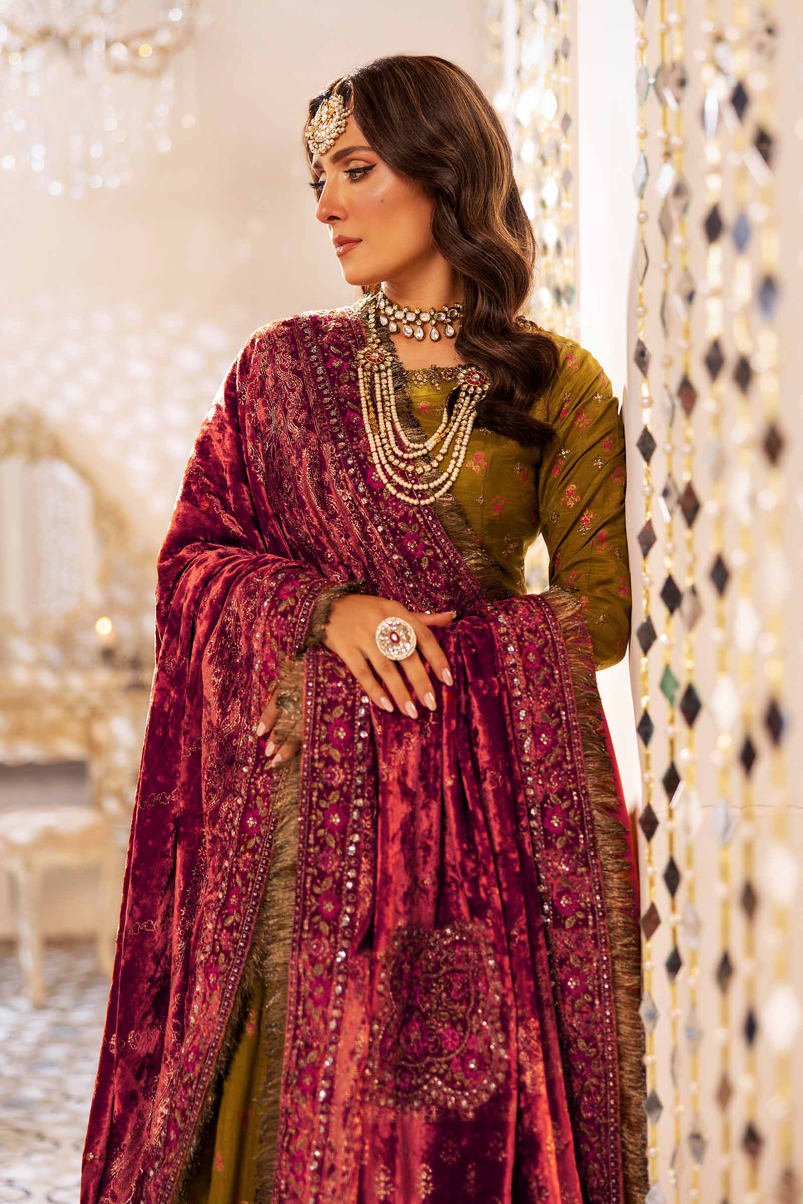 3 Piece Embroidered Raw Silk Suit - Image 3