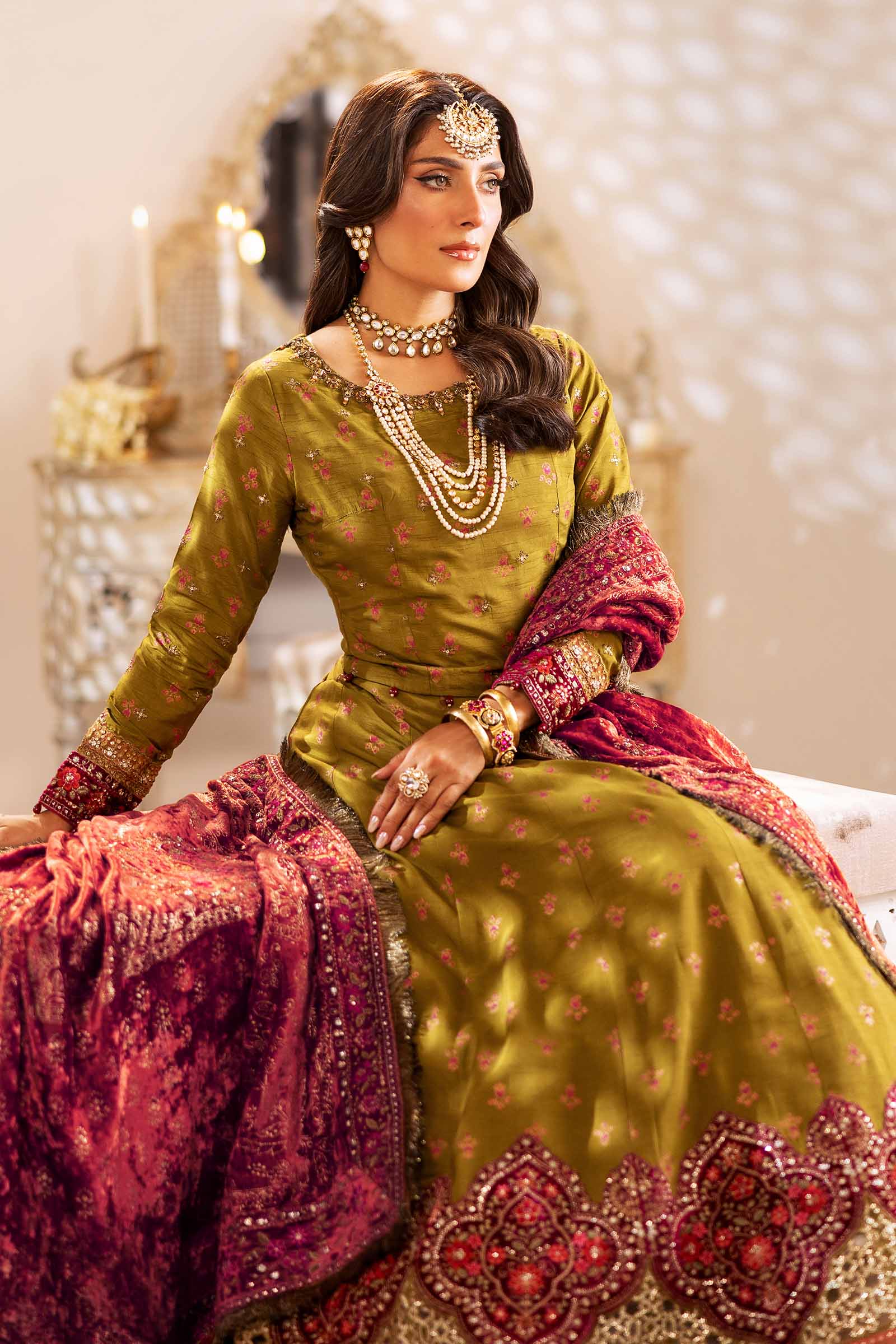 3 Piece Embroidered Raw Silk Suit - Image 4