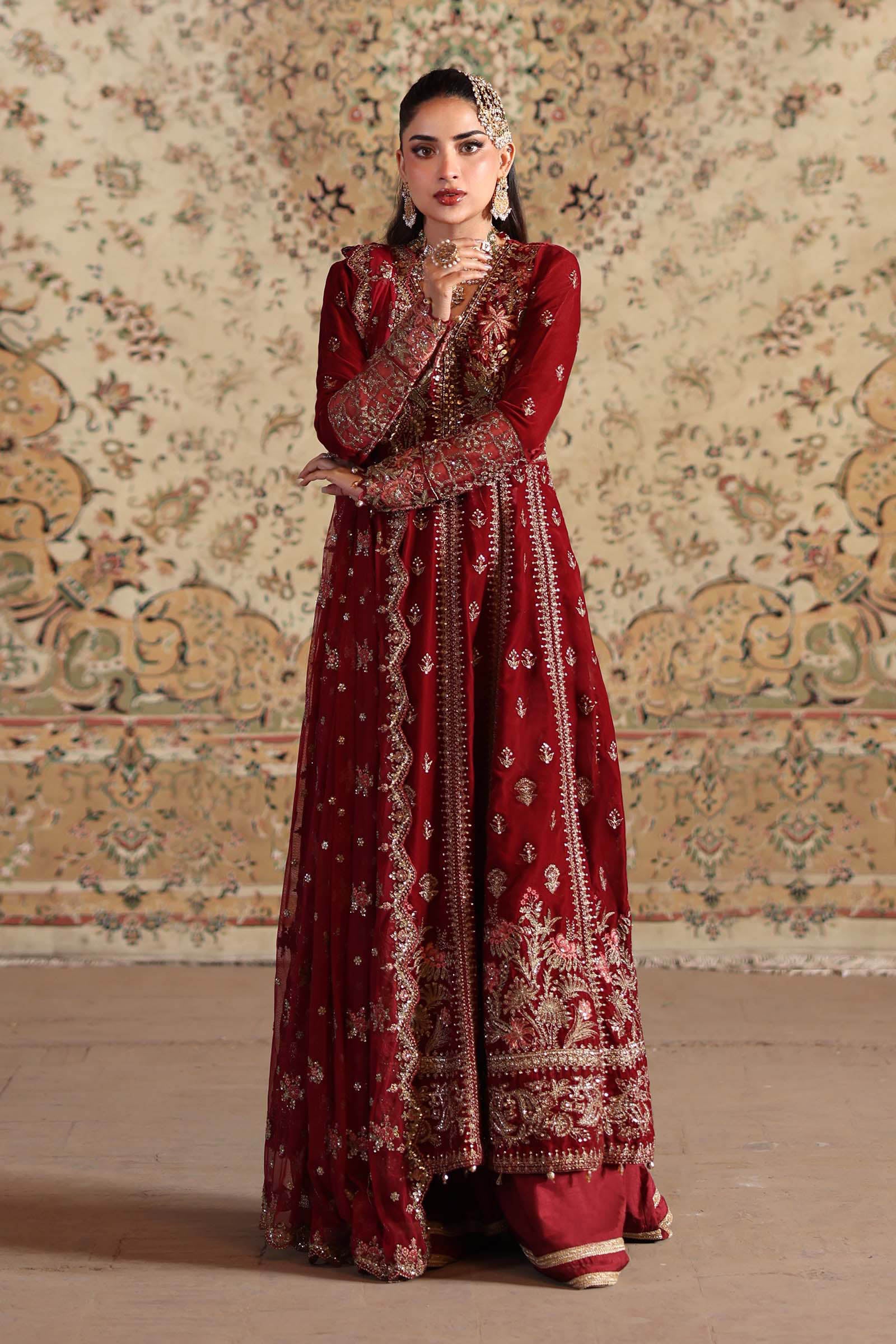 3 Piece Embroidered Velvet Suit - Image 5