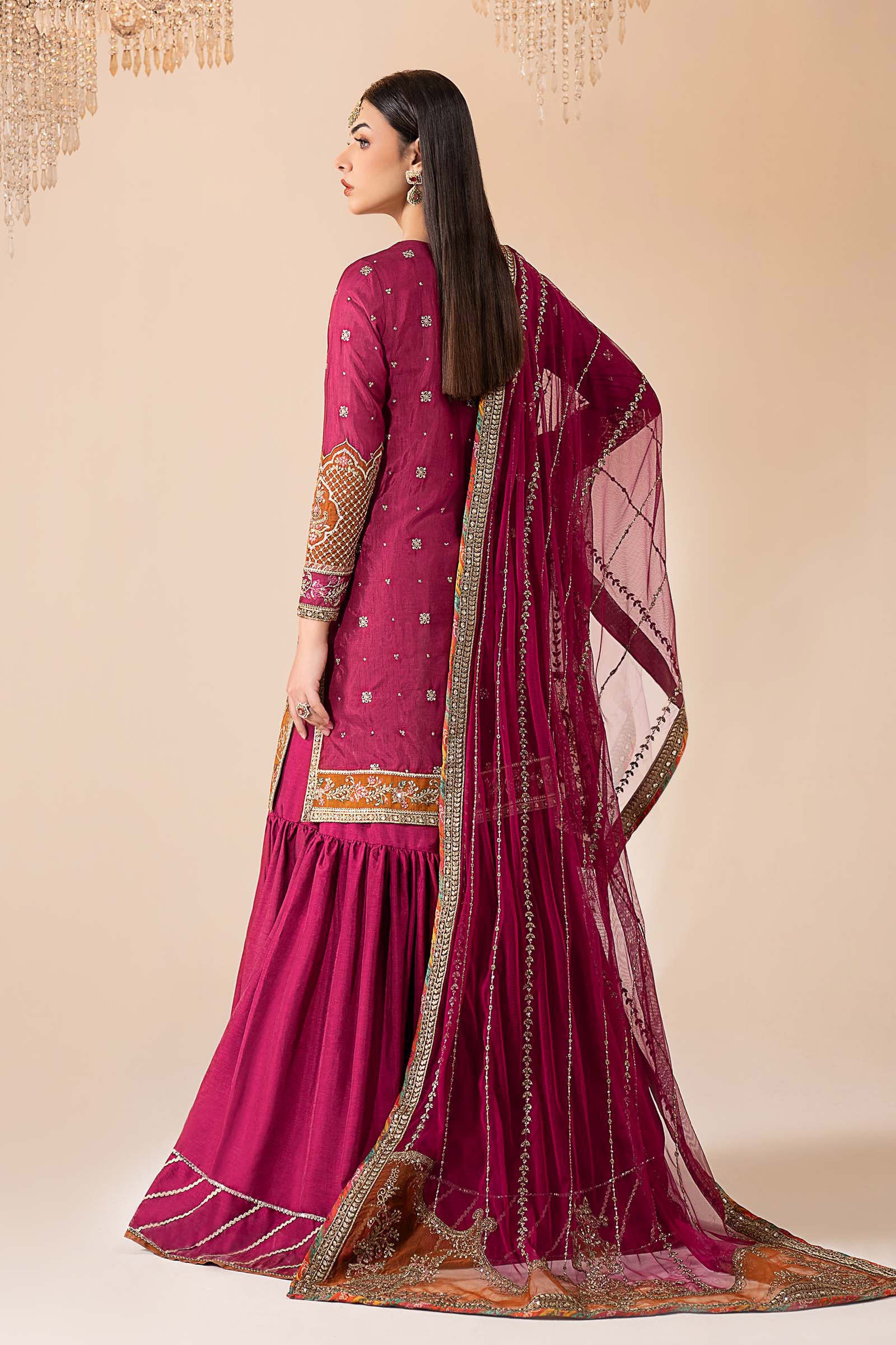 3 Piece Embroidered Raw Silk Suit - Image 17