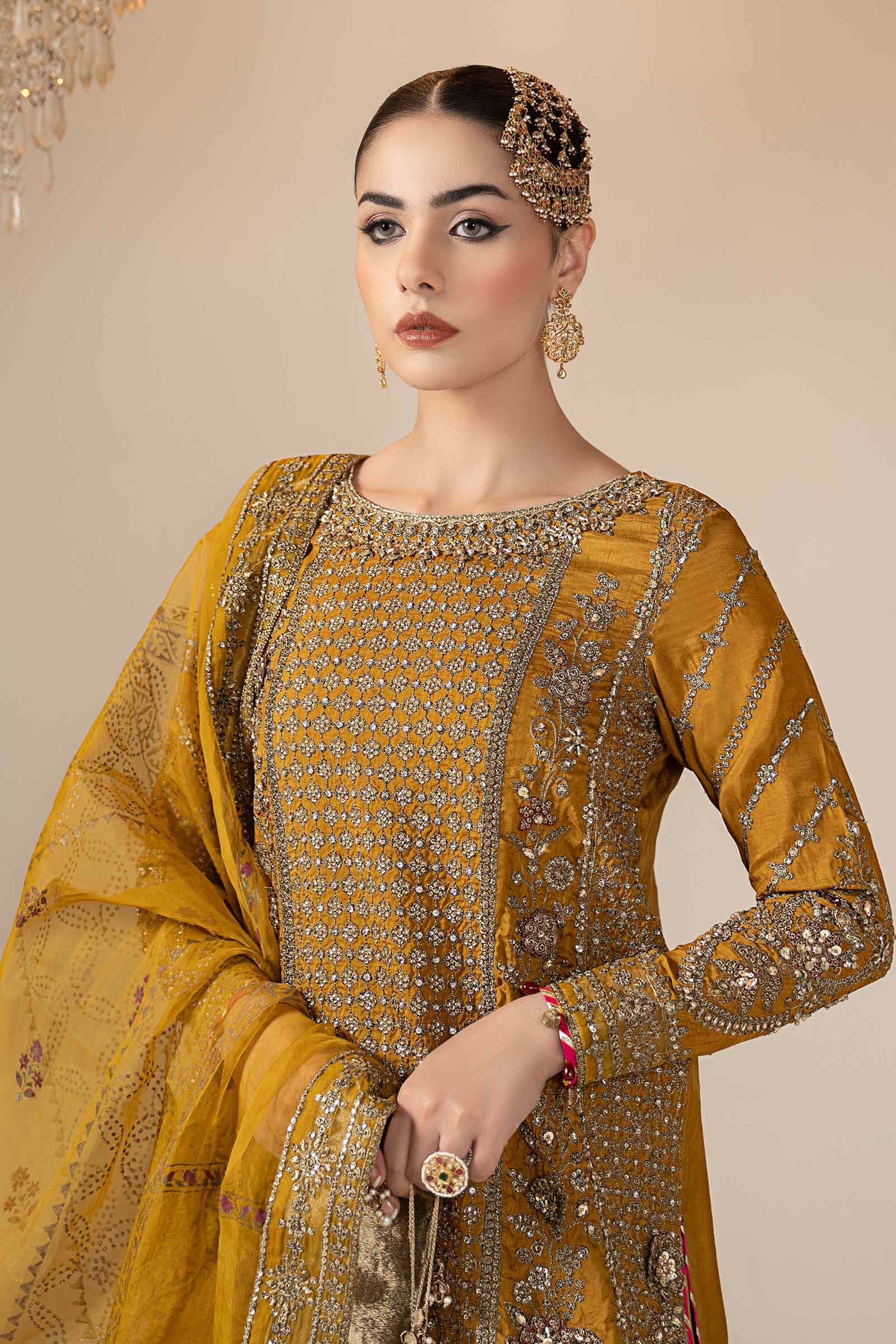 3 Piece Embroidered Raw Silk Suit - Image 2