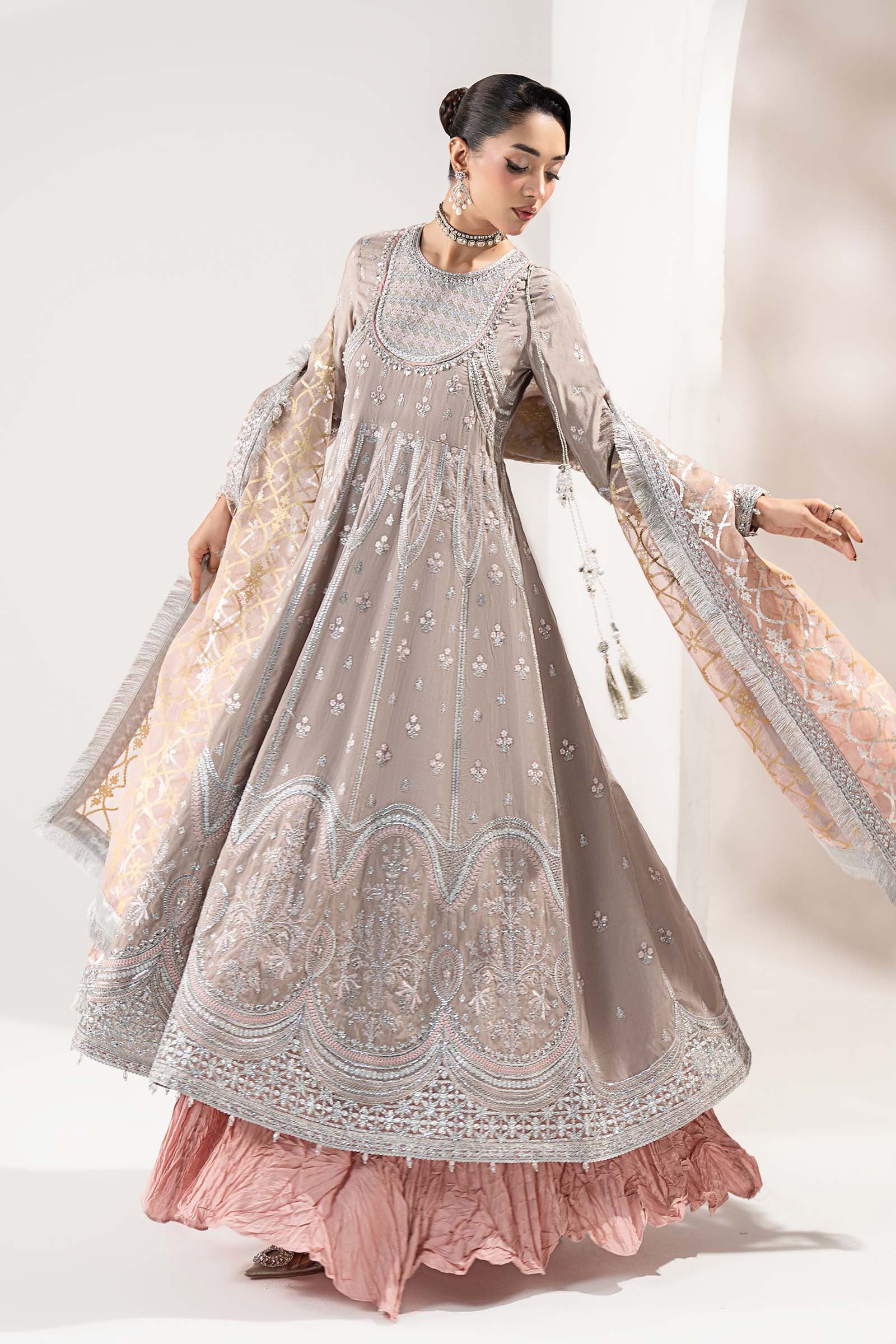 3 Piece Embroidered Raw Silk Suit - Image 6