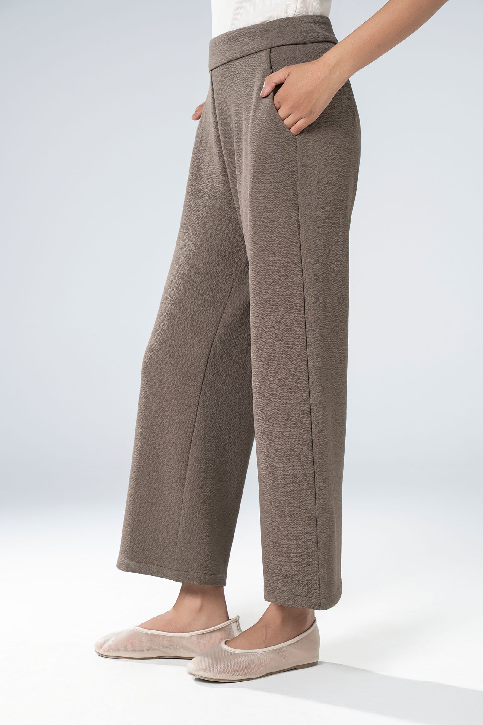Textured Wide Leg Pants - Image 2