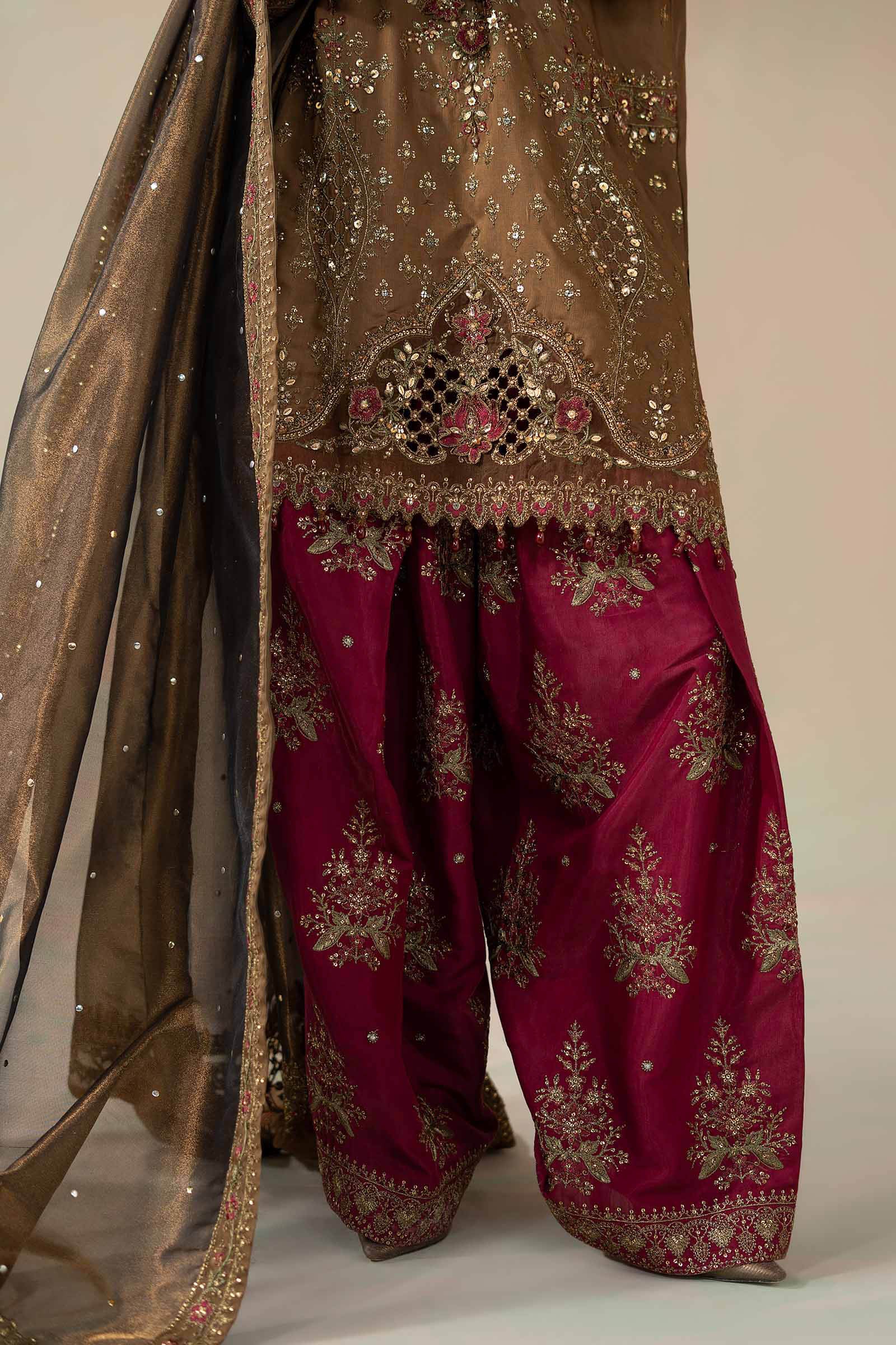 3 Piece Embroidered Raw Silk Suit - Image 8