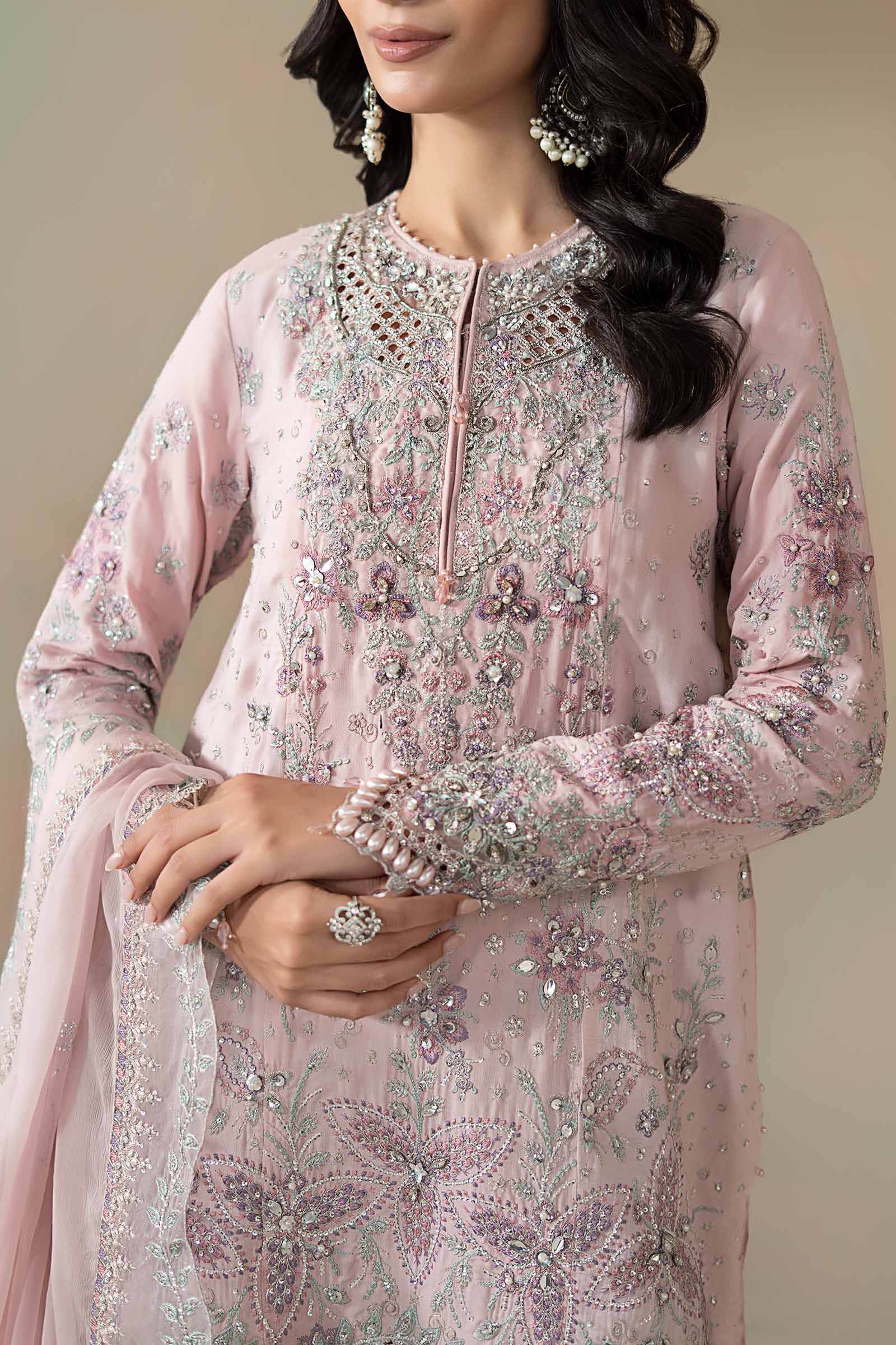 3 Piece Embroidered Raw Silk Suit - Image 6