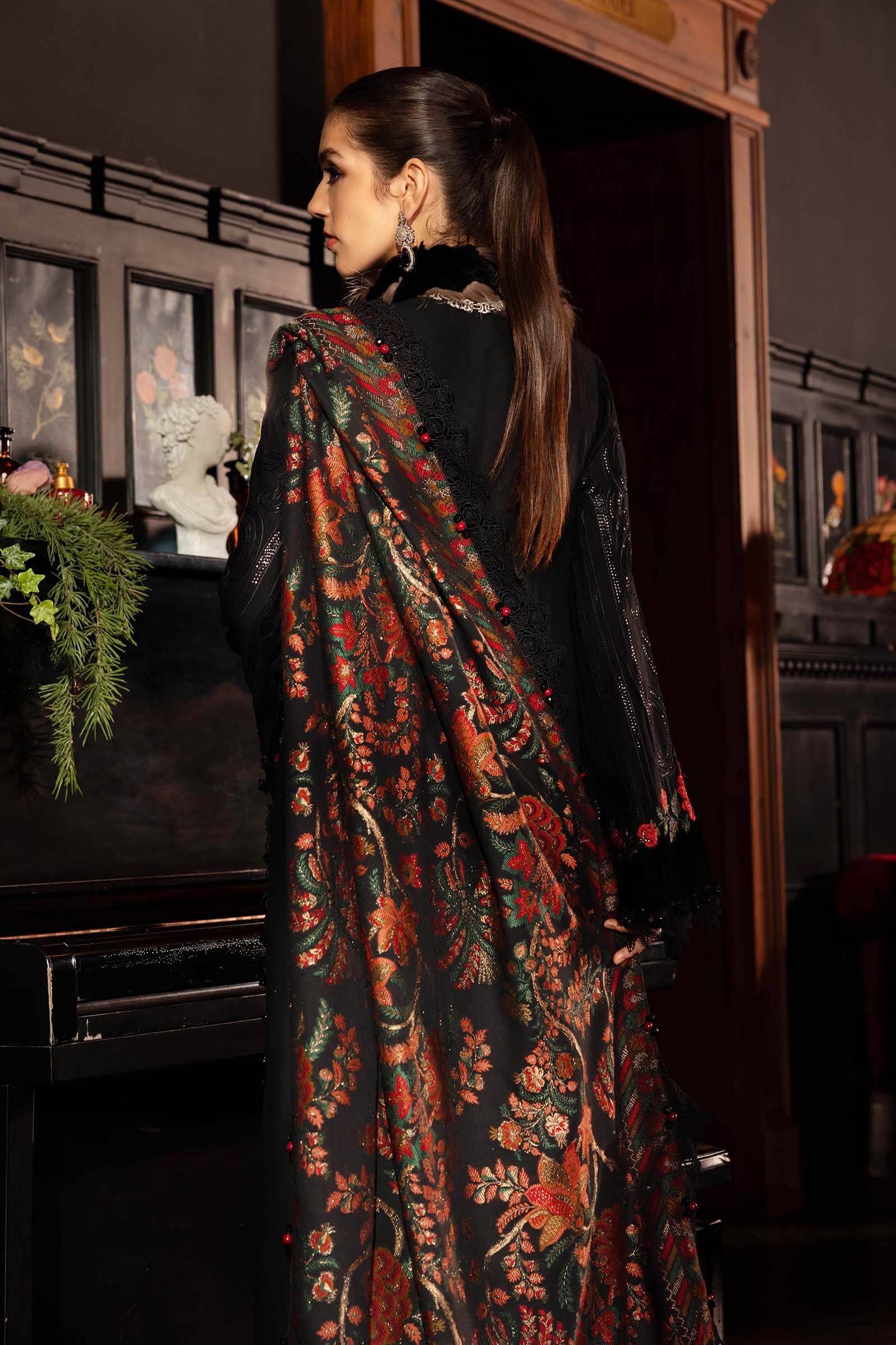 3 Piece Unstitched Embroidered Linen Suit - Image 5