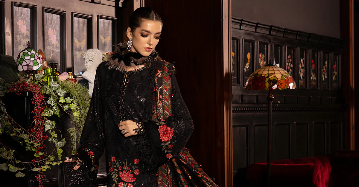 3 Piece Unstitched Embroidered Linen Suit - Image 7